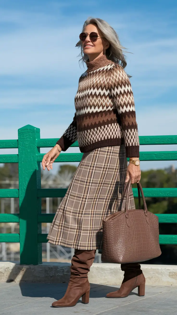 fall fashion women over 50 outfits Heritage Patterns With Modern Ease