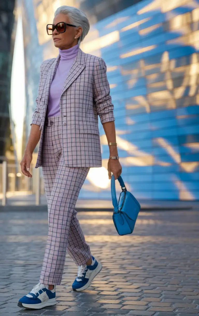 fall outfits women over 50 classy Power Plaid Meets Street Cool