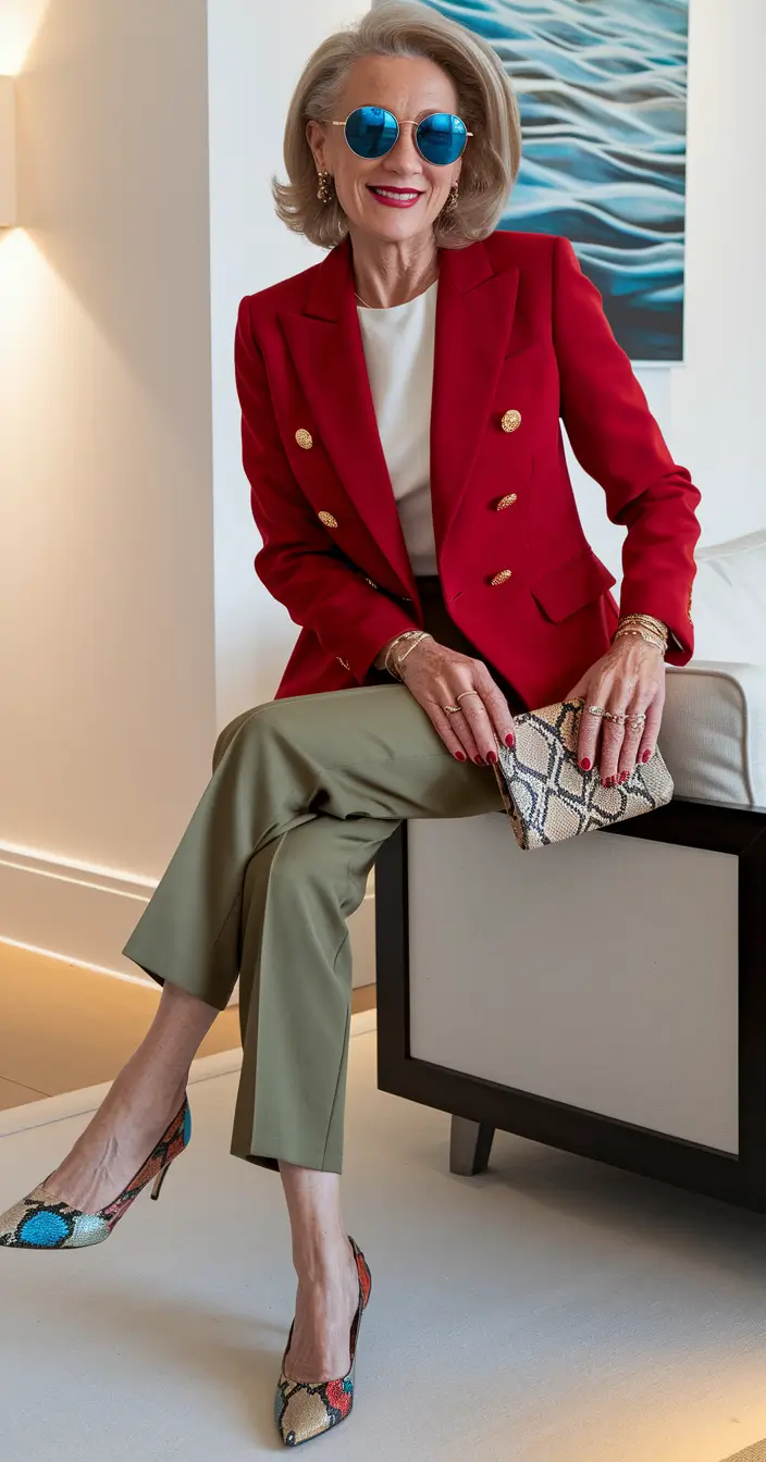 fall fashion women over 50 outfits Bold Blazer, Soft Neutrals