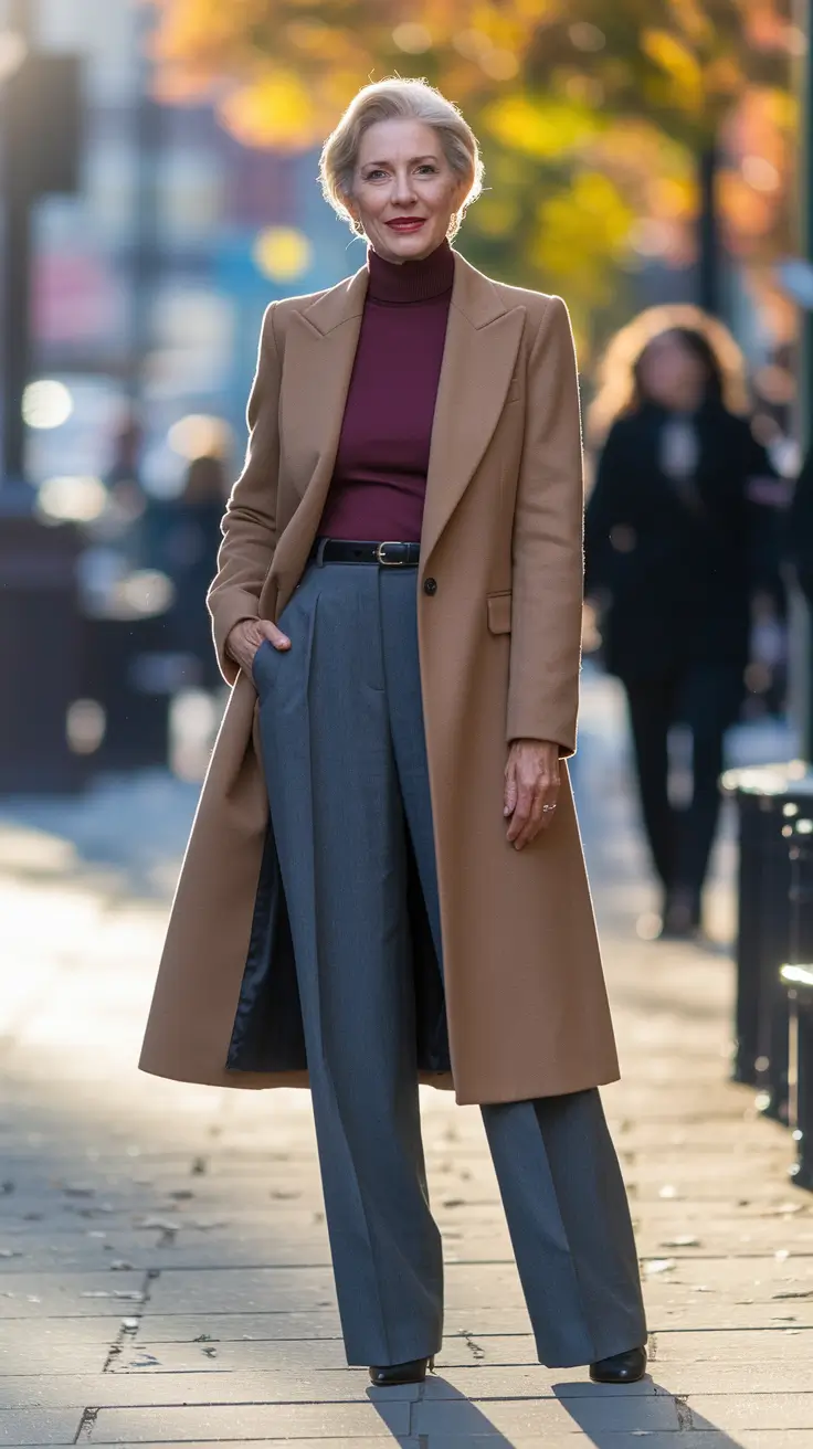 fall fashion women over 50 outfits Wine & Camel for City Days