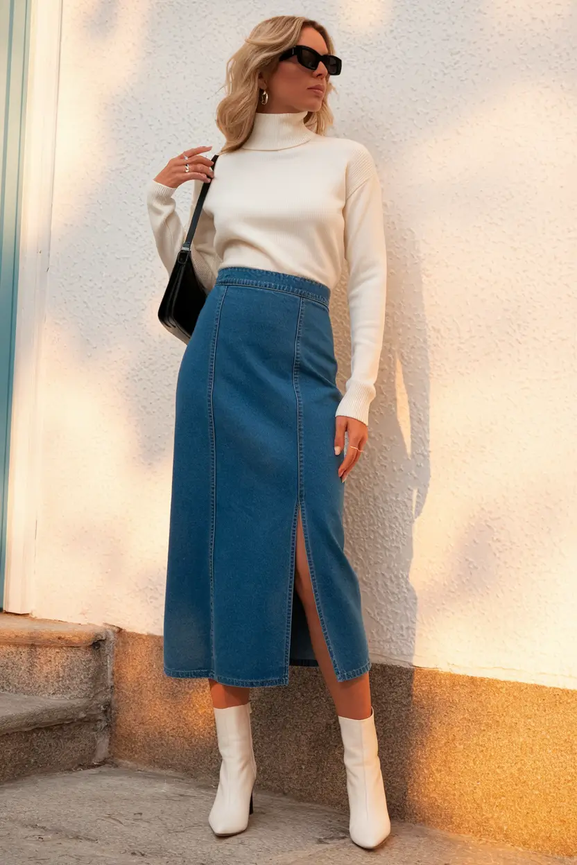 fall skirt outfits classy+Elevated Minimalism with a City Edge