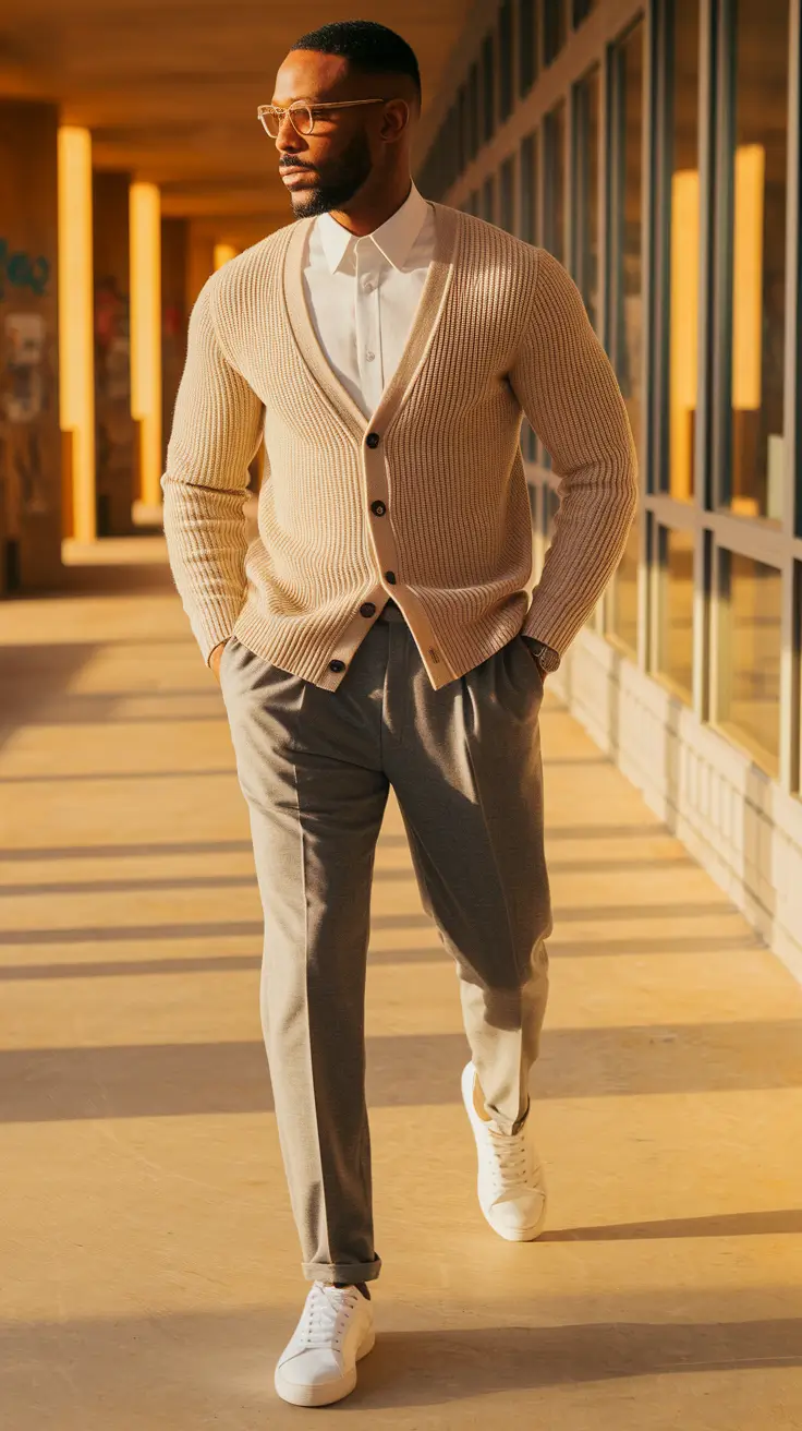fall outfits for men casual comfy Timeless Neutrals with a Street-Ready Edge