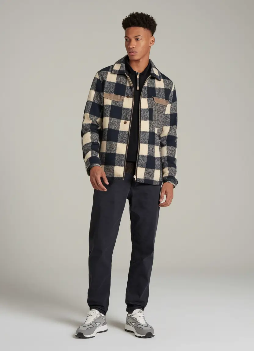 fall outfits for men casual comfy Checks, Contrast, and Casual Cool