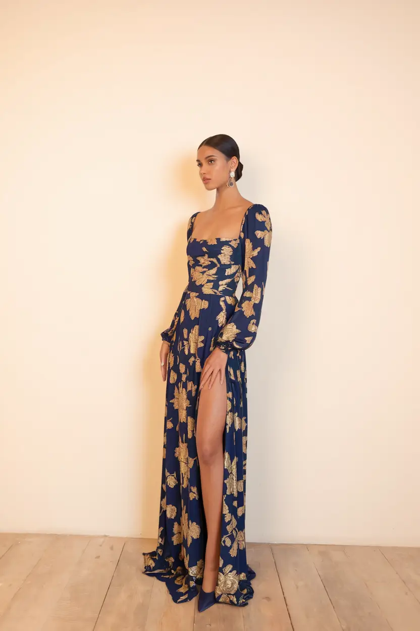 fall wedding guest dress november wedding Navy & Gold Elegance for Evening Drama