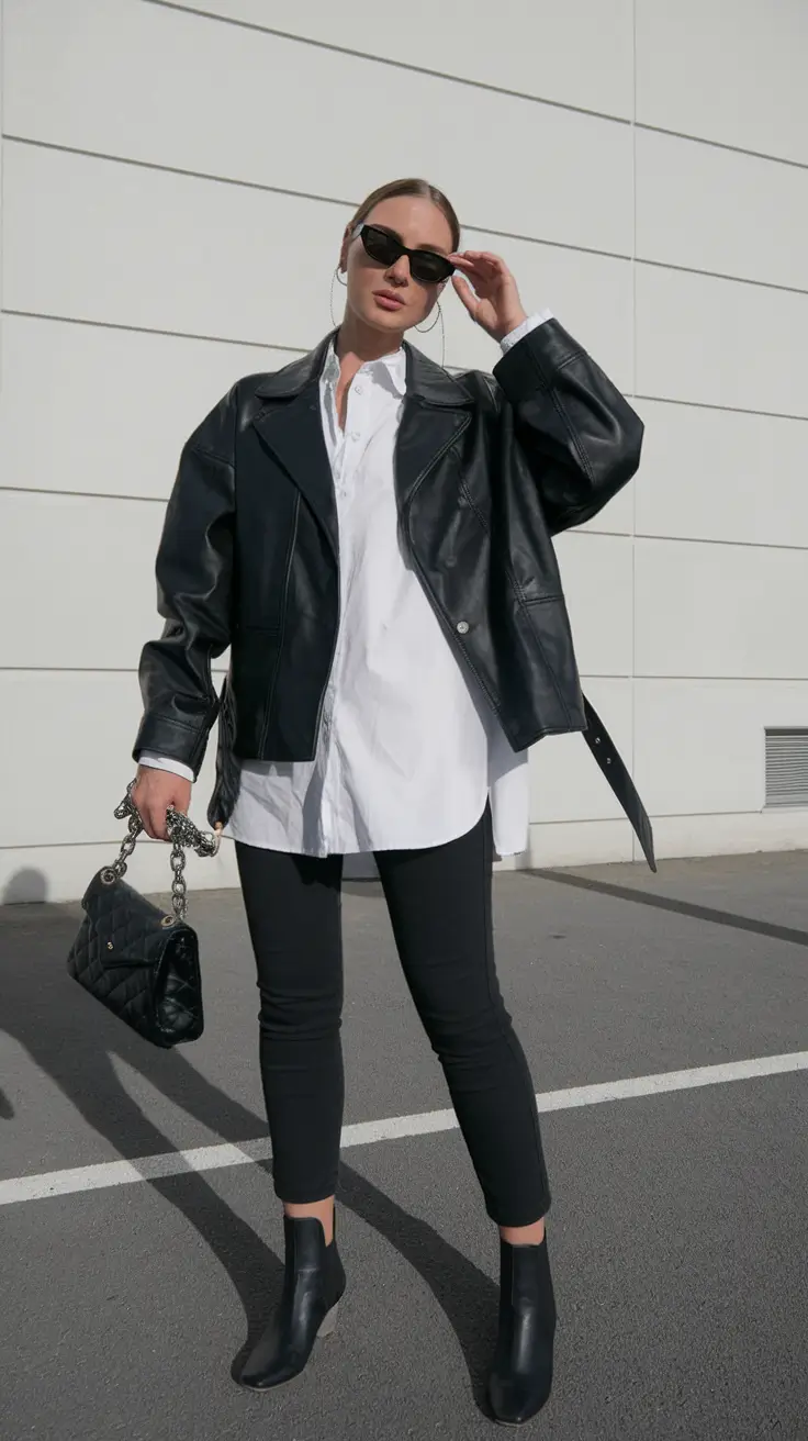fall birthday outfits nyc Oversized Leather and Downtown Cool