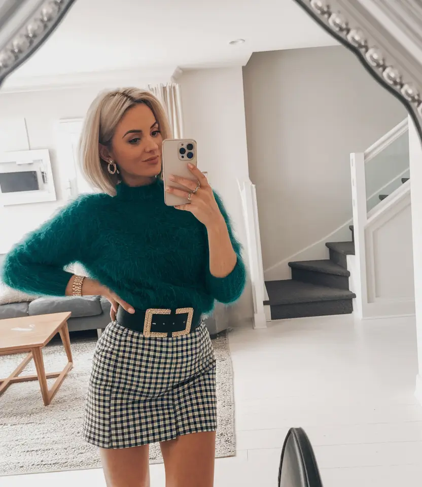 fall birthday outfits plus size winter Cozy Checks with a Flash of Retro