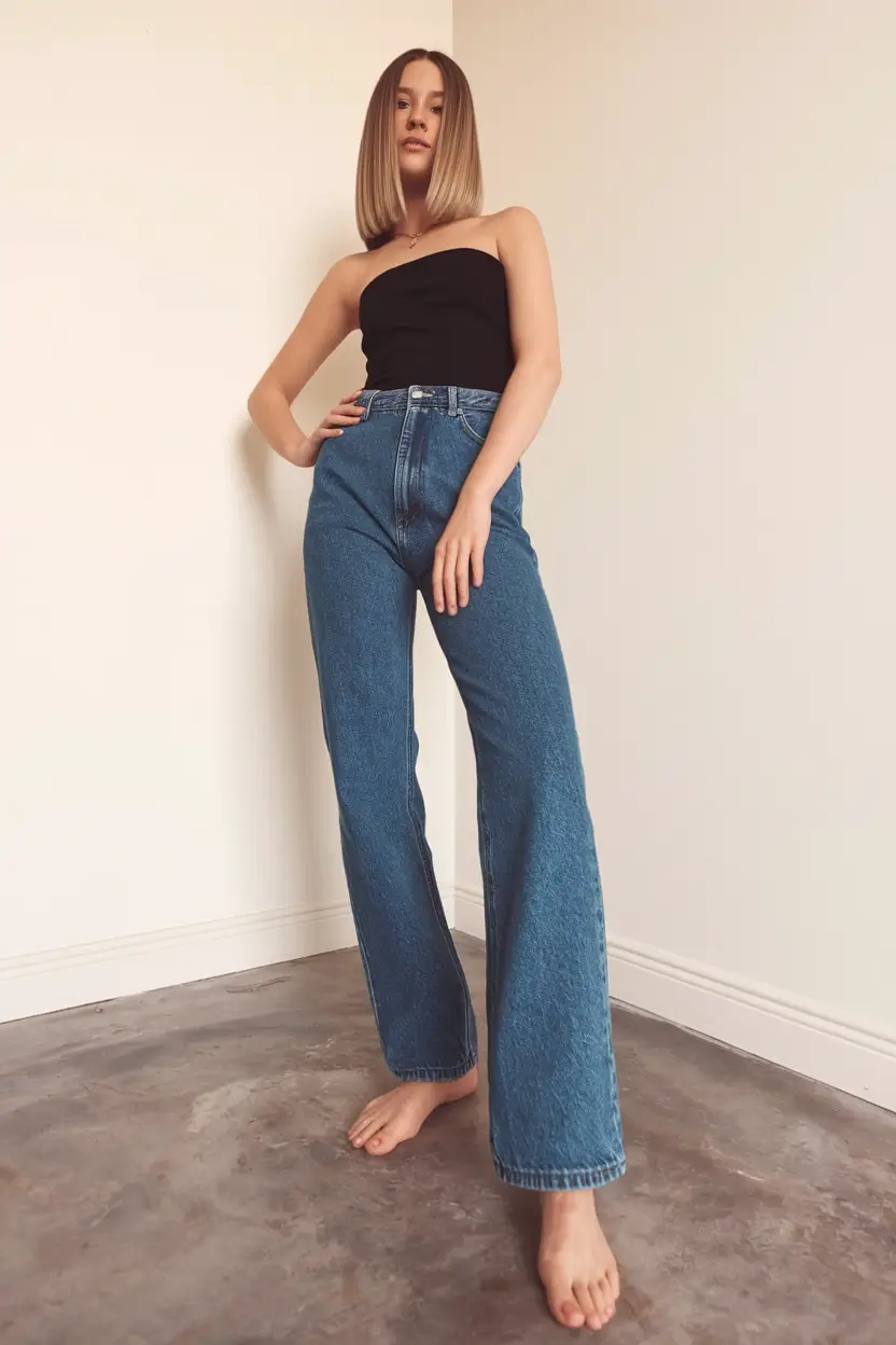 fall birthday outfits casual Minimalist Muse in Denim and Black