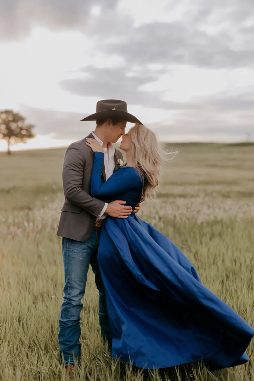 fall family pictures outfits+Royal Blues and Country Romance on the Prairie