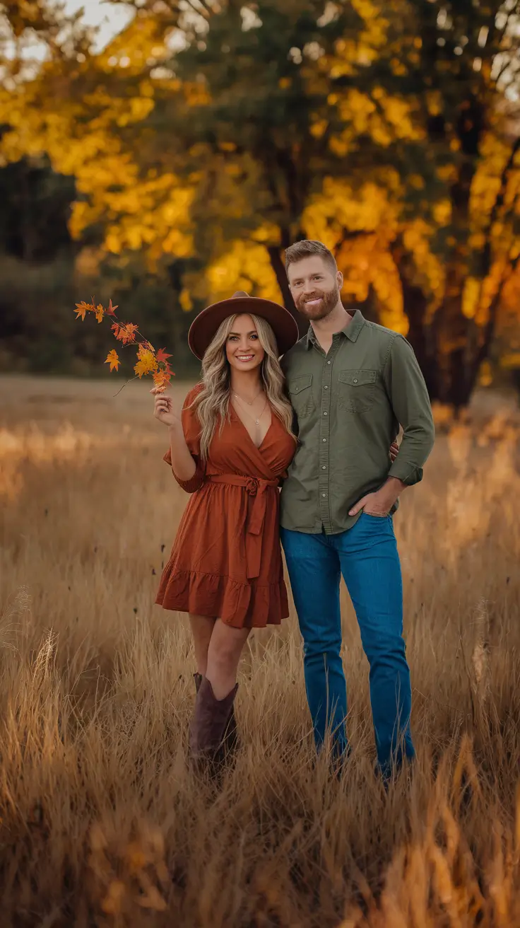 fall family pictures outfits+Burnt Orange and Utility Green for a Fiery Fall Look