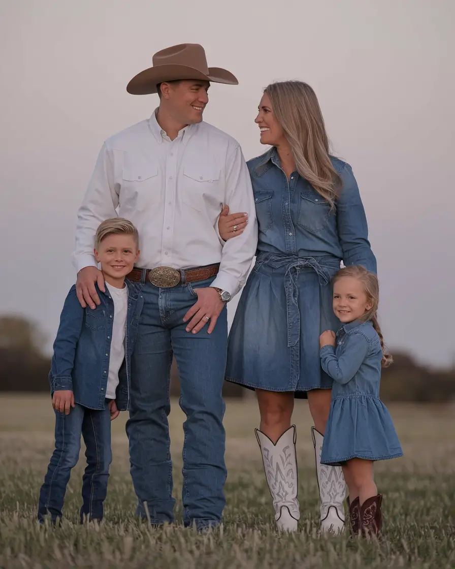 fall family pictures outfits+Denim on Denim: Western-Inspired Charm