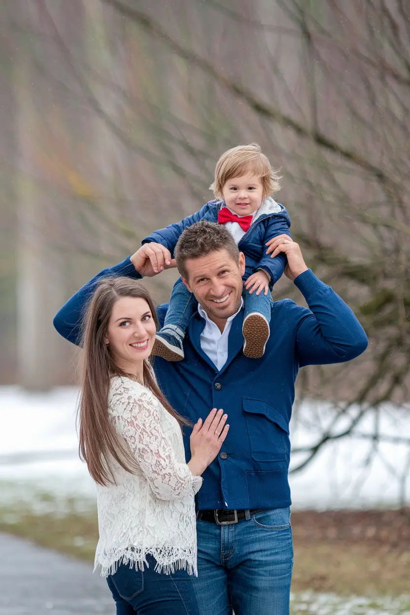 fall family pictures outfits+Pop of Red for Winter Transition Photos