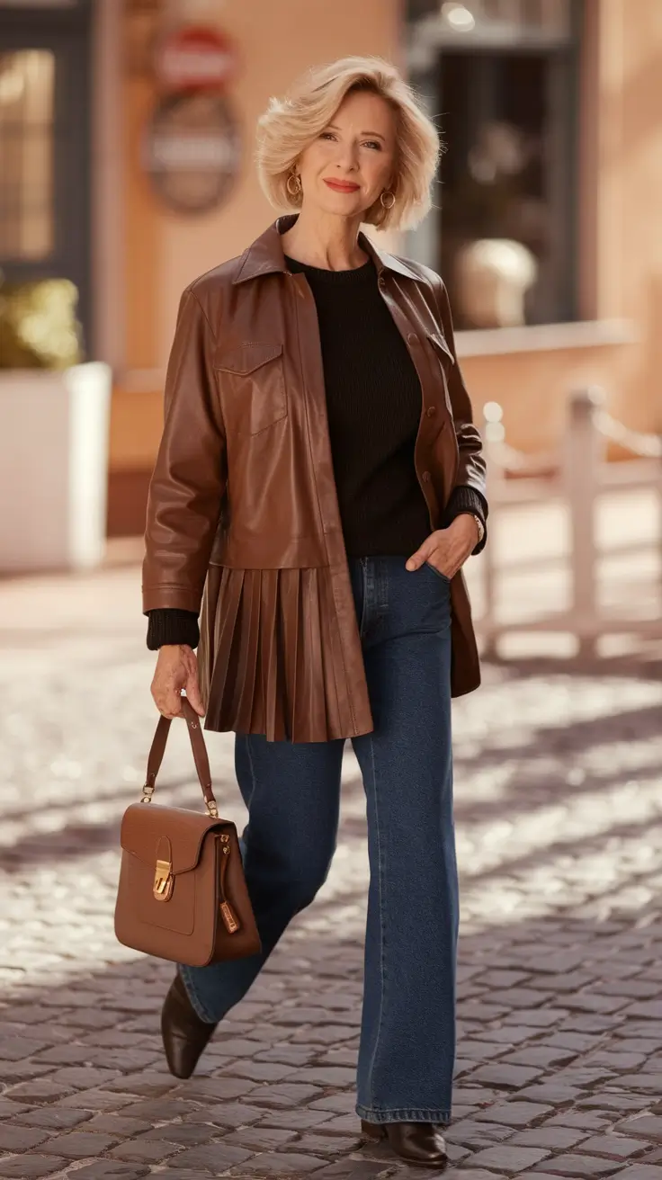 fall outfits women over 40 casual Everyday Leather: How to Do Chic Comfort