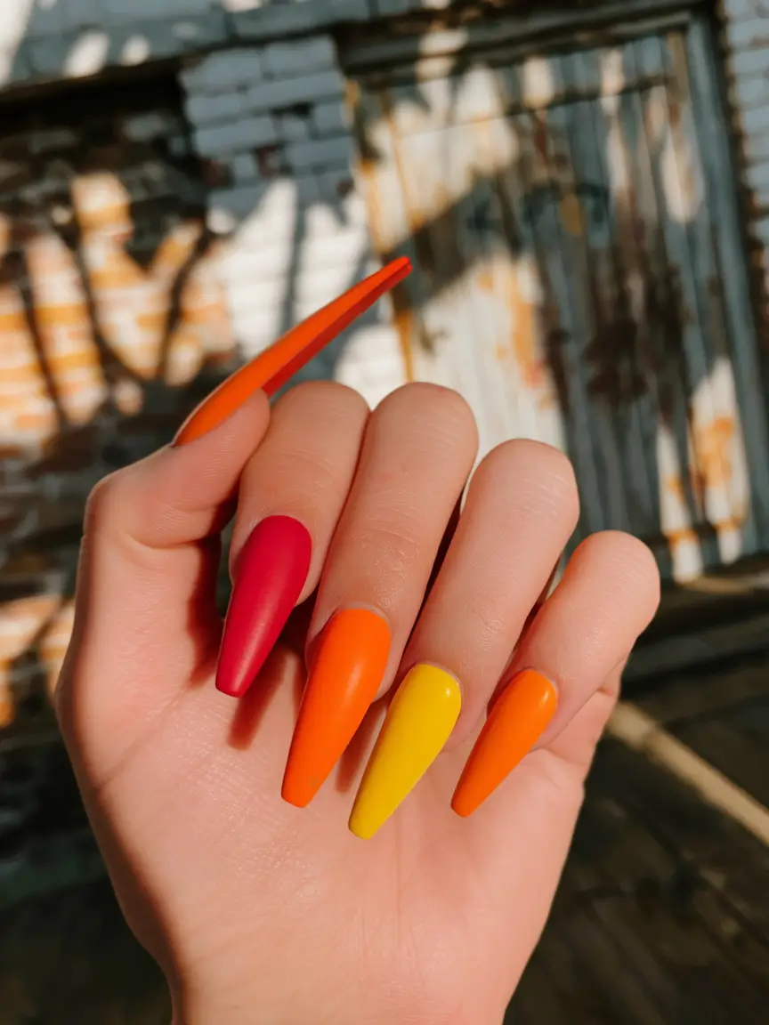 Glossy Gel Nails for Summer 2025 Sunset Spectrum in Glossy Power