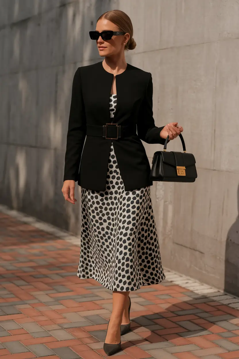 fall outfits ideas classy Modern Polka Dot Power with Elegant Structure