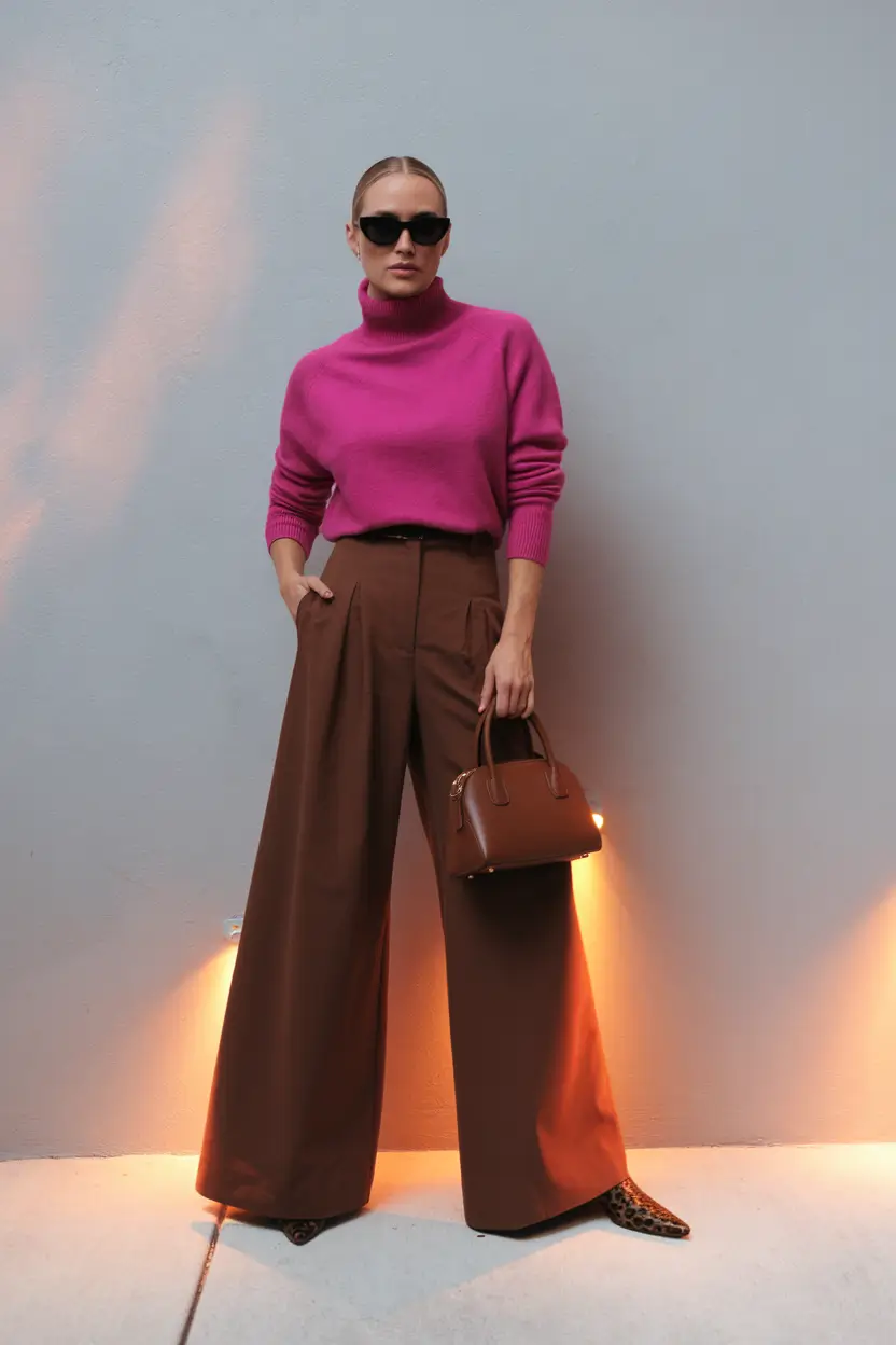 fall outfits ideas casual Hot Pink Energy with Tailored Sass