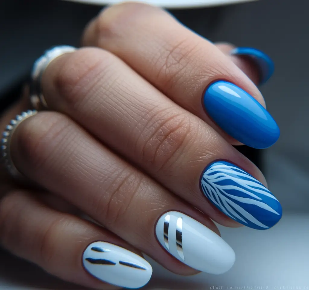 Nail Inspo for Summer 2025+Midnight Sea and White Waves