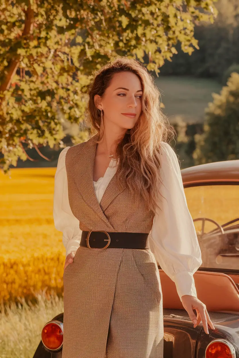 fall old money outfits timeless tweed and oversized sleeves
