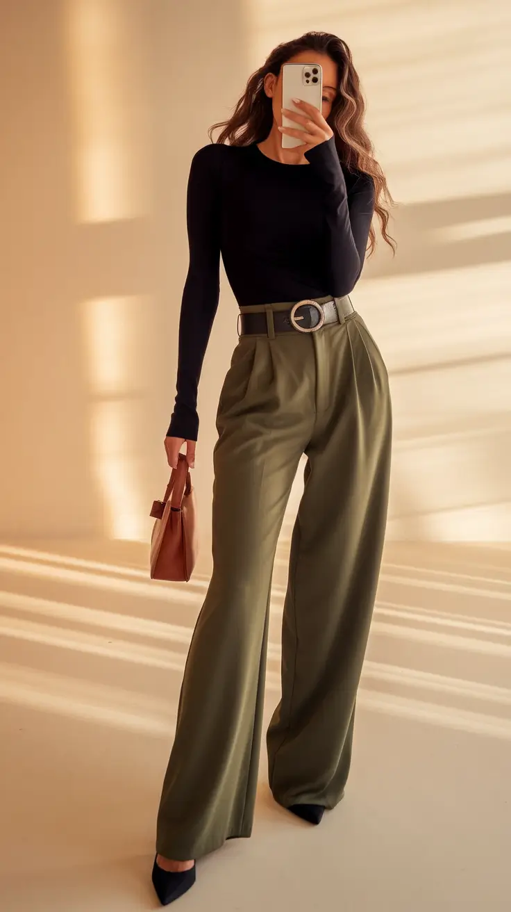 fall old money outfits pants structured simplicity with olive undertones