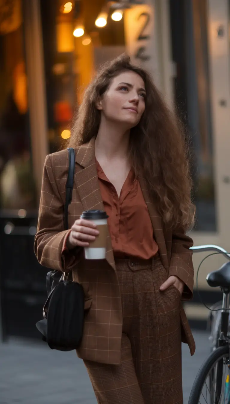 fall old money outfits pants warm neutrals with sharp tailoring