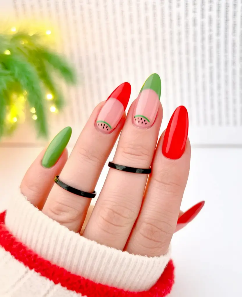 Oval Nail Inspo for Summer 2025 Looks Juicy Watermelon Vibes