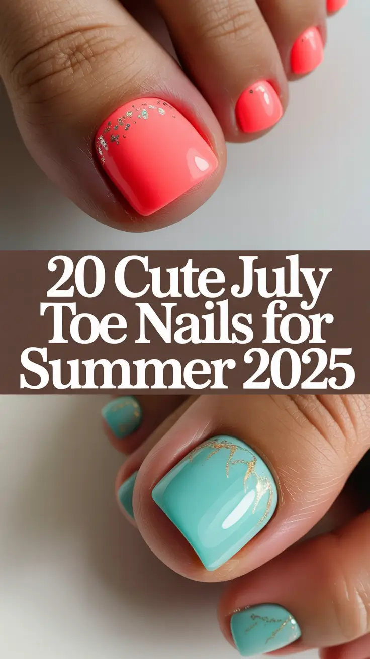 Cute July Toe Nails for Summer 2025: Bold Colors, Simple Designs & Patriotic Vibes