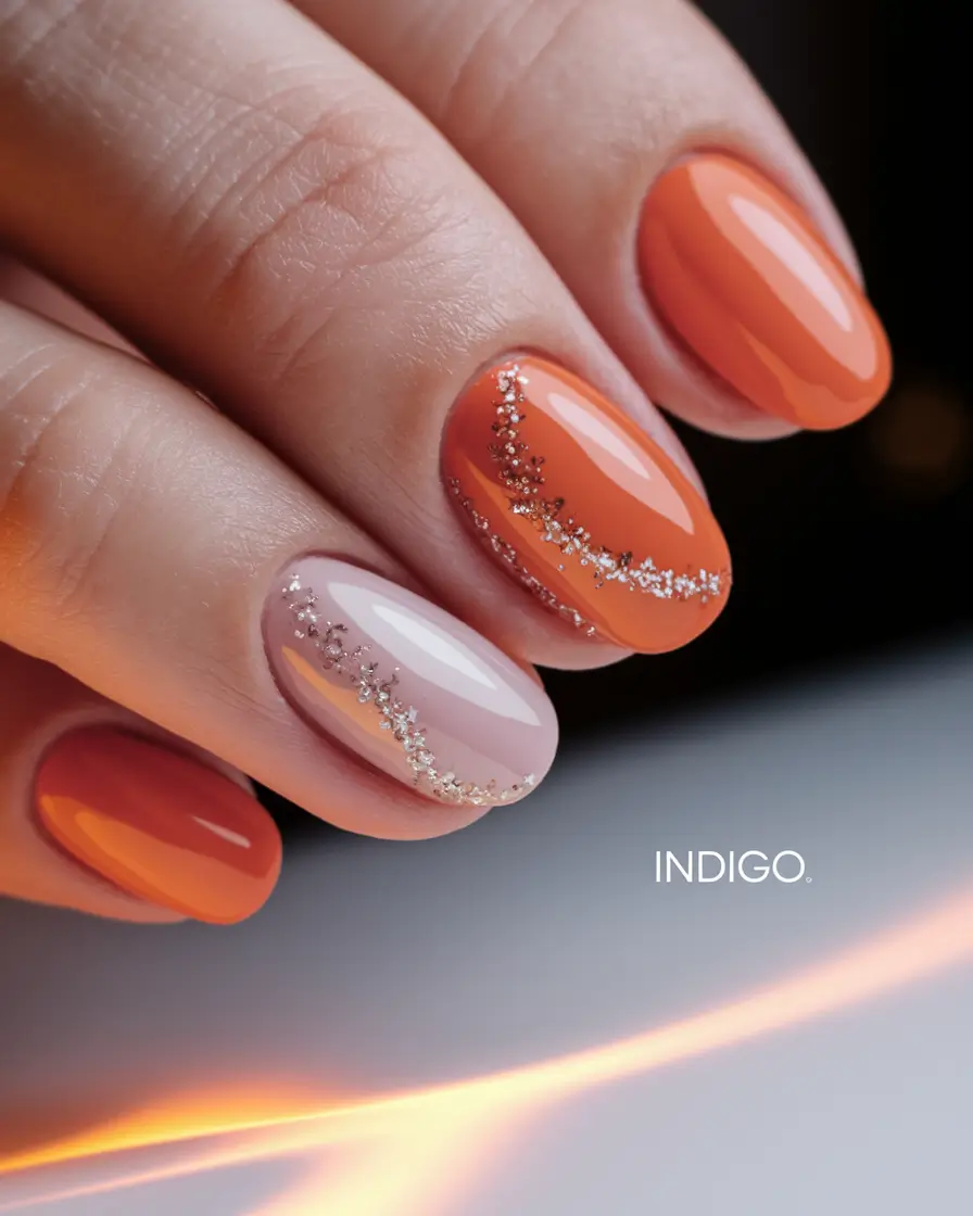 round summer nails Clementine Sparkle Curve