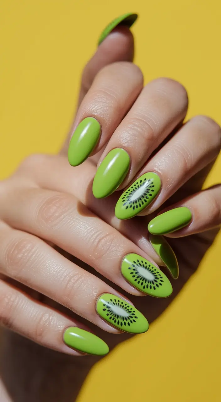round summer nails Kiwi Crush Realness