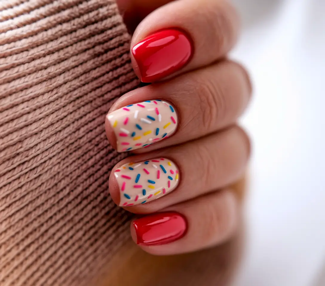 short acrylic nails summer designs sprinkle party