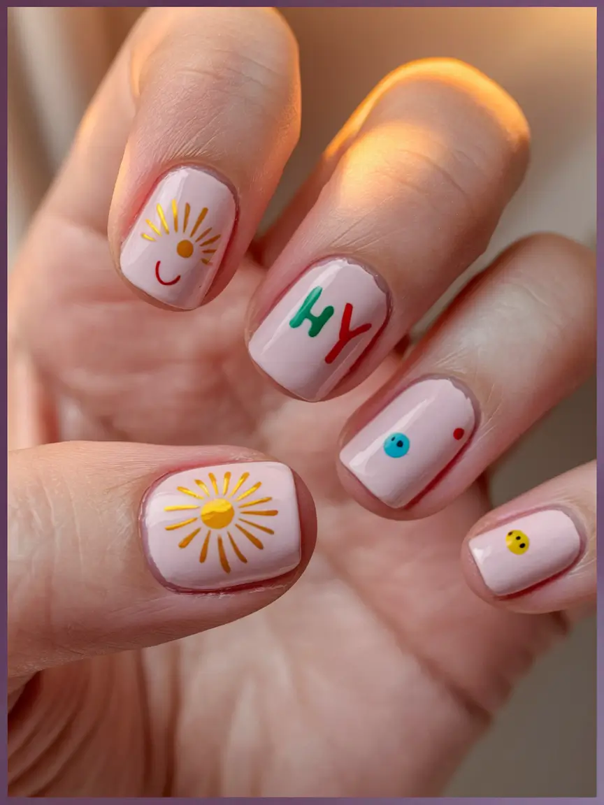Short Nail Inspo for Summer 2025 Mini Smiley Story