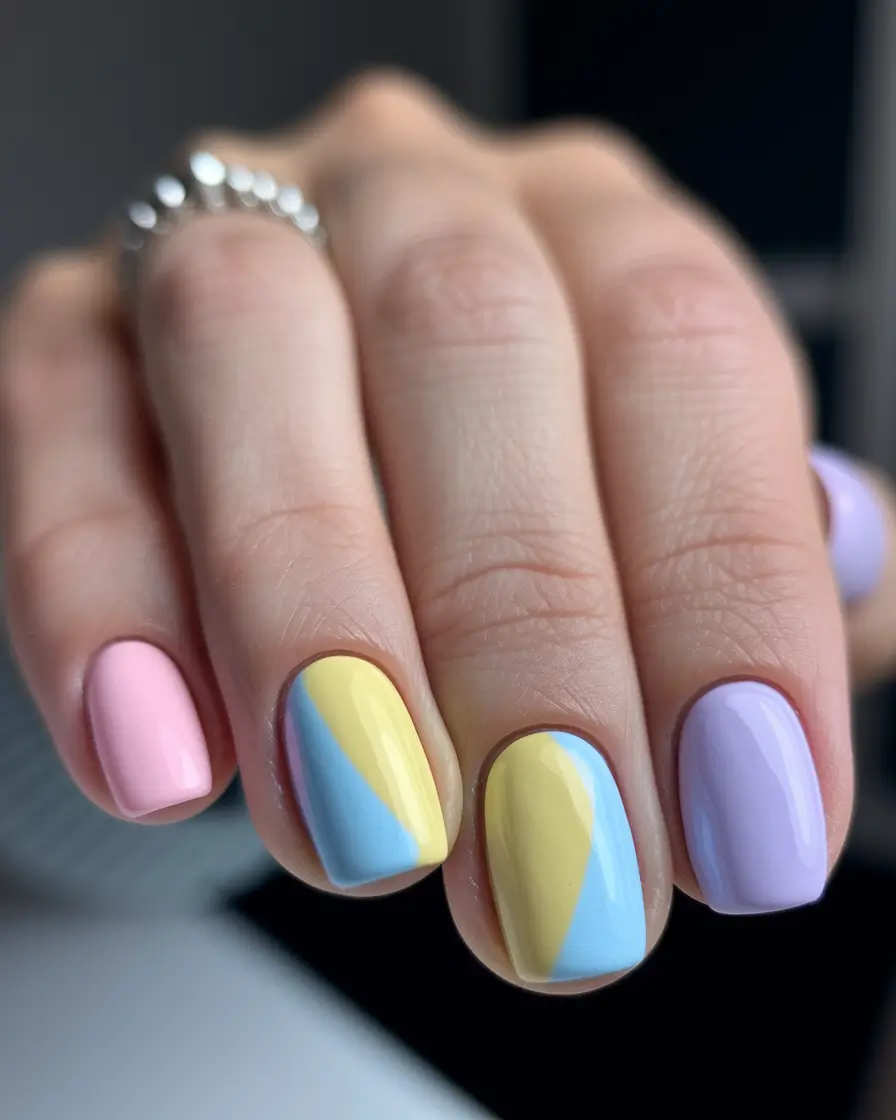 Short Nail Inspo for Summer 2025 Pastel Mix & Match