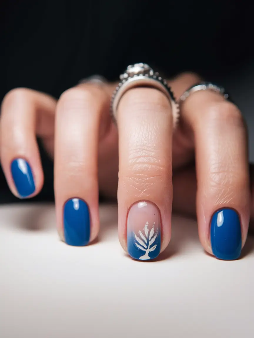 simple summer nails Modern Minimalism in Cobalt Blue