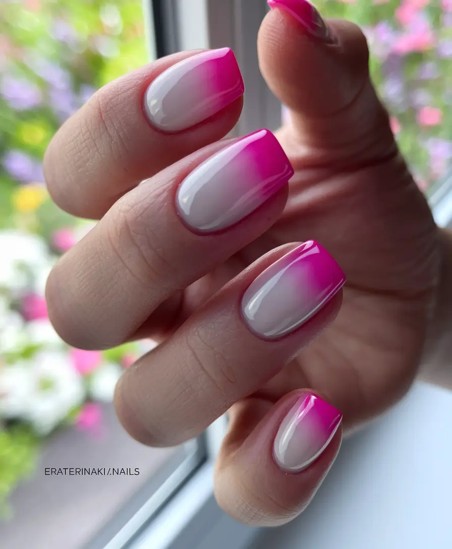 simple summer nails Cotton Candy Fade for the Soft-Girl Era