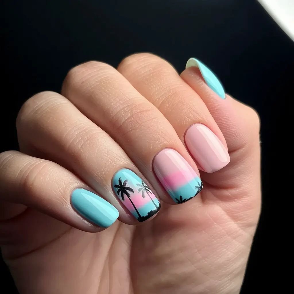 Top Nail Colors for Summer 2025 Sunset Palms & Vacation Skies