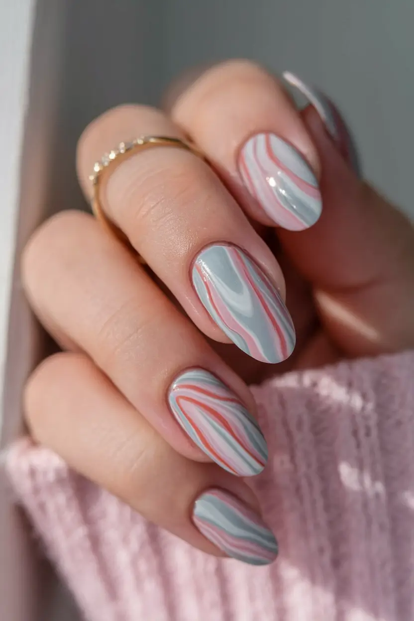 Top Nail Colors for Summer 2025 Retro Pastel Swirl Art
