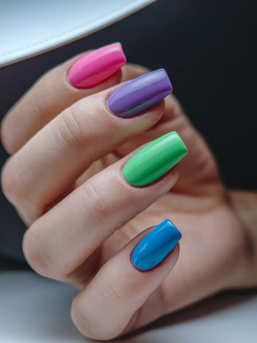Top Nail Colors for Summer 2025 Color Pop Candy-Coated Tips