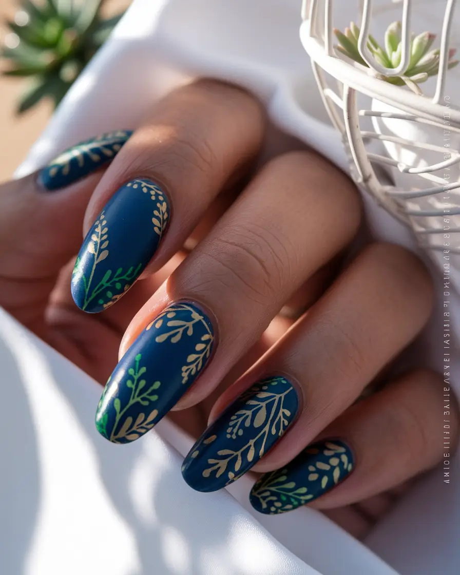 Botanical Blues with Matte Finish