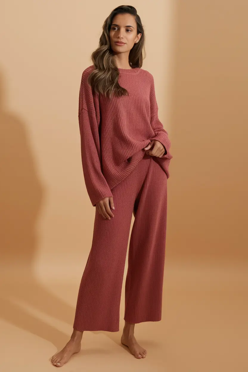 cozy fall outfits with leggings Stay-Home Luxe in Dusty Rose