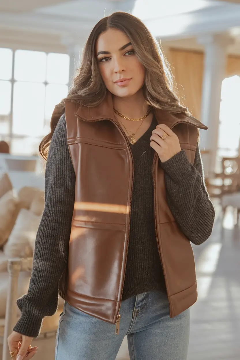 cozy fall outfits midsize Textural Warmth in Earthy Tones
