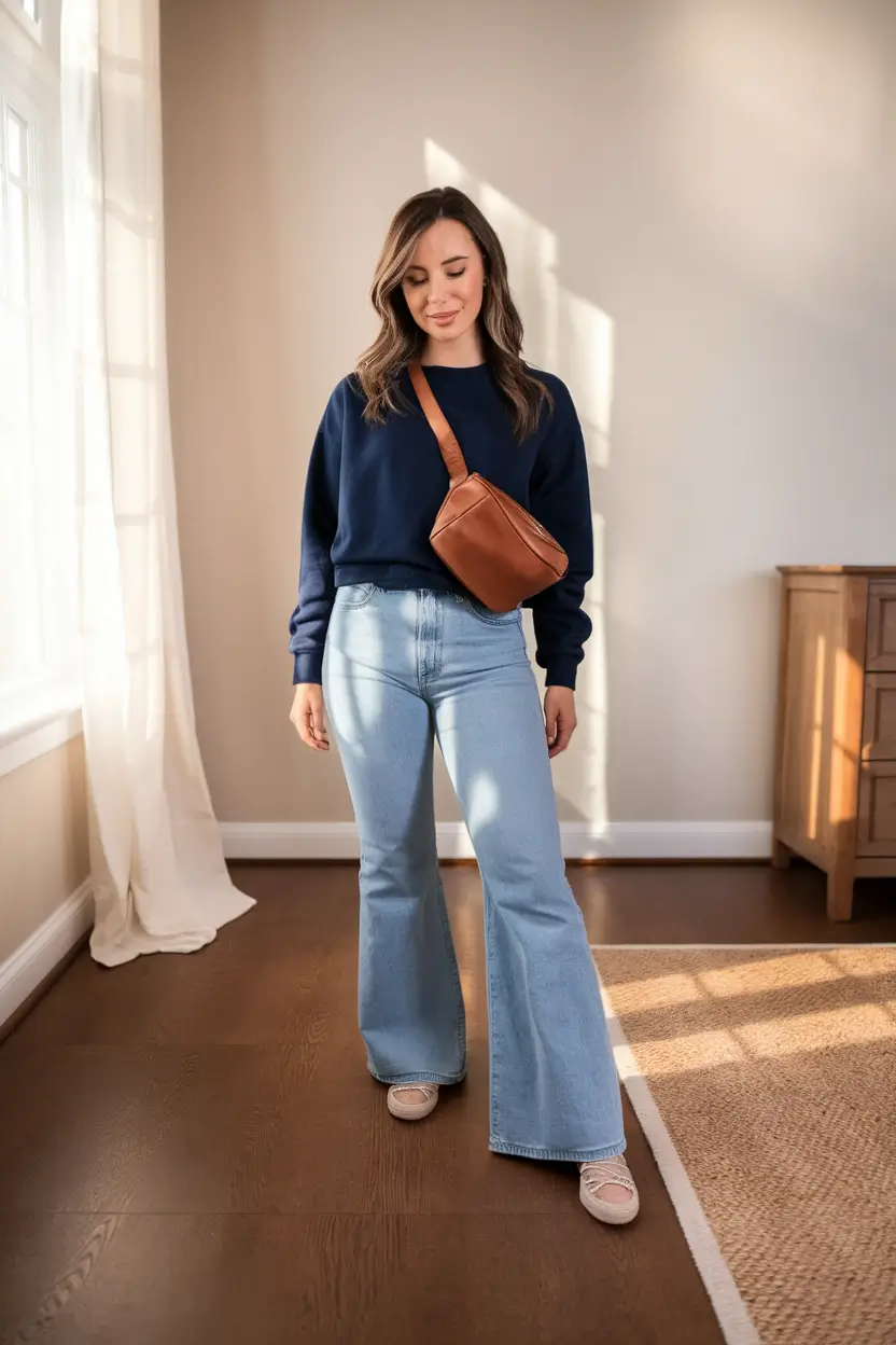 everyday fall outfits for women Flares and Sweatshirts: Everyday Laidback Fall Energy
