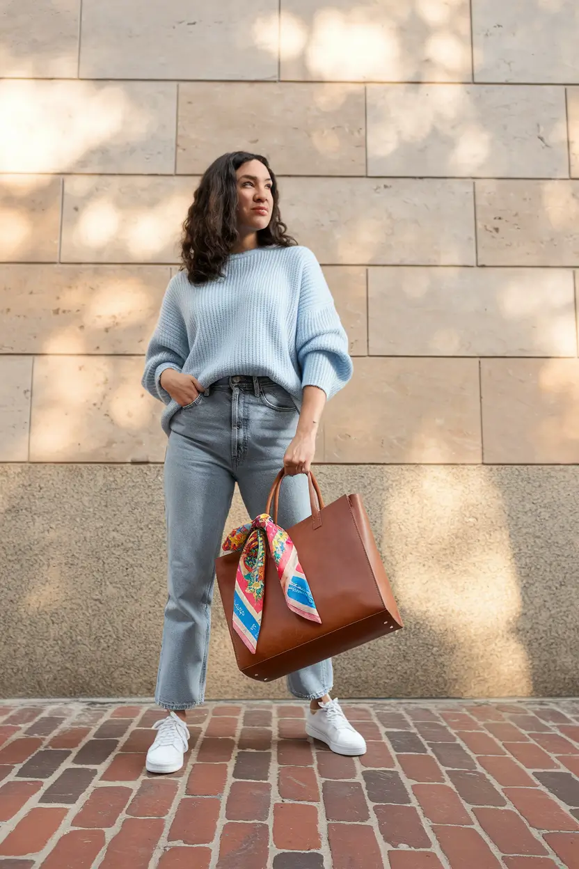 2025 Fall Casual Looks and outfits Ideas Soft Blue and Gray Tones for a Minimal Chic Fall Look