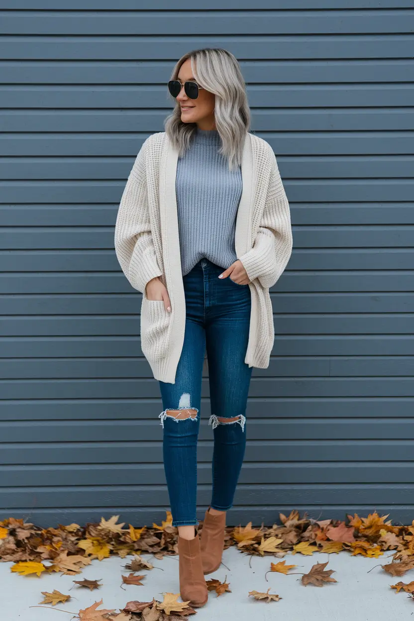 2025 Fall Casual Looks and outfits Ideas Cardigan Comfort Meets Casual Polish