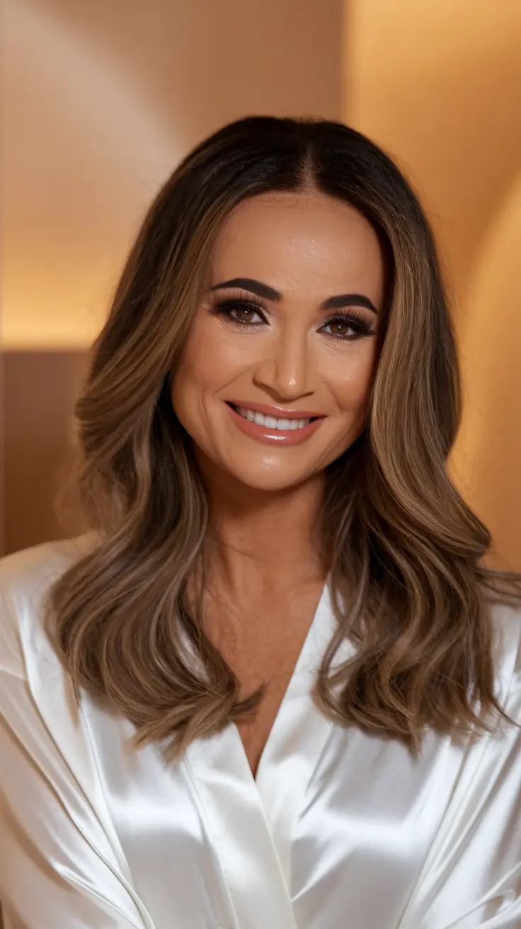 fall haircuts for women over 40 Polished Medium Waves with Rich Dimension