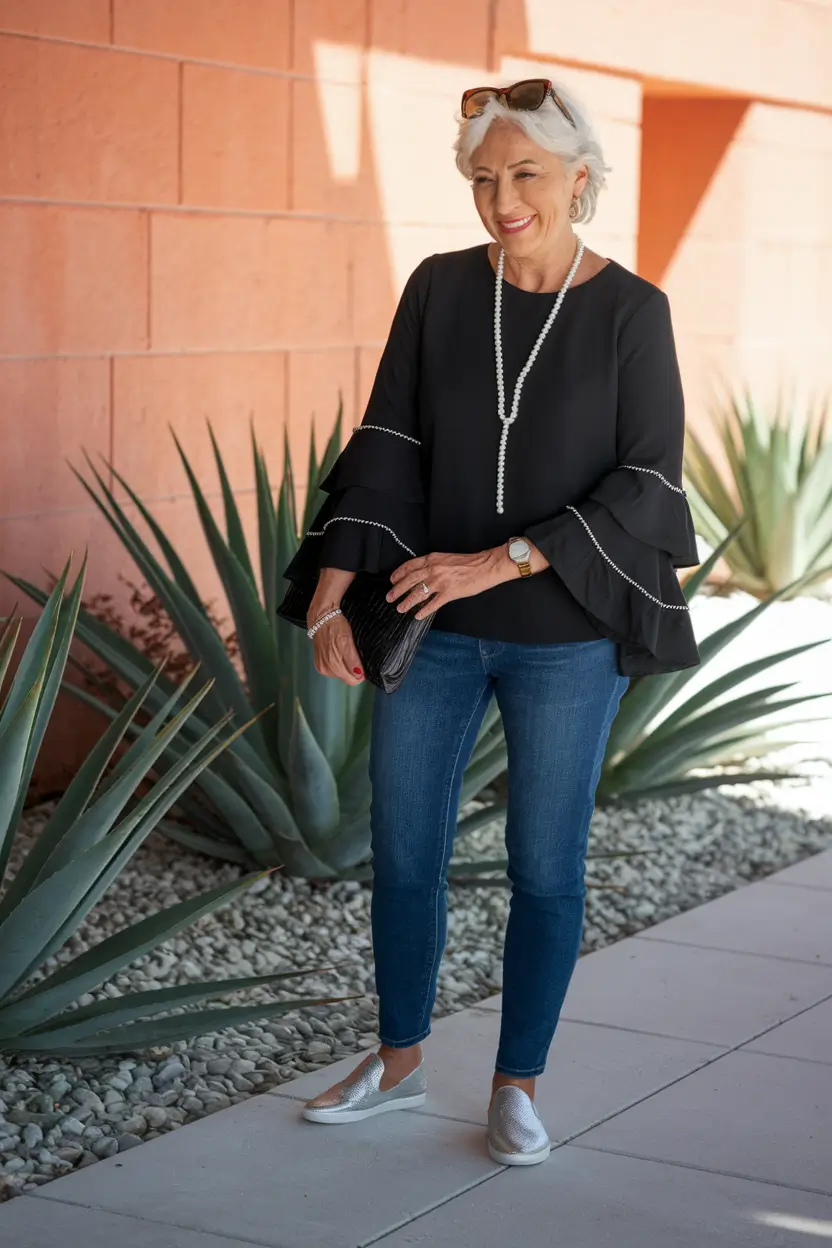 cute fall outfits for women over 60 Refined Casual with a Dash of Drama