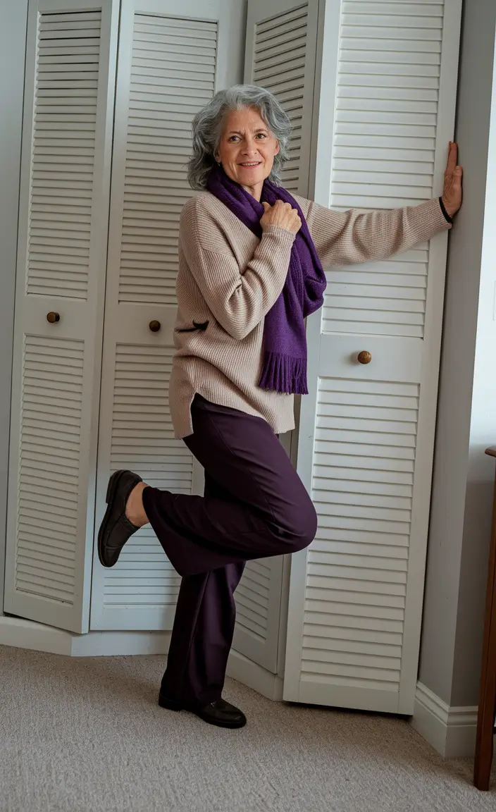 2025 fall outfits inspiration for women over 60 Purple and Taupe for a Soft Autumn Mood