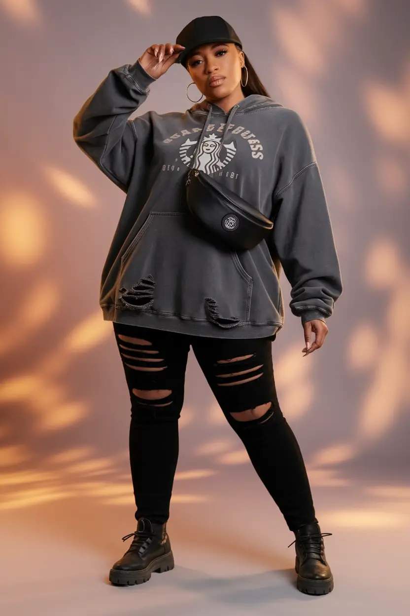 plus size fall fashion Street-Ready Alternative Layers With Attitude