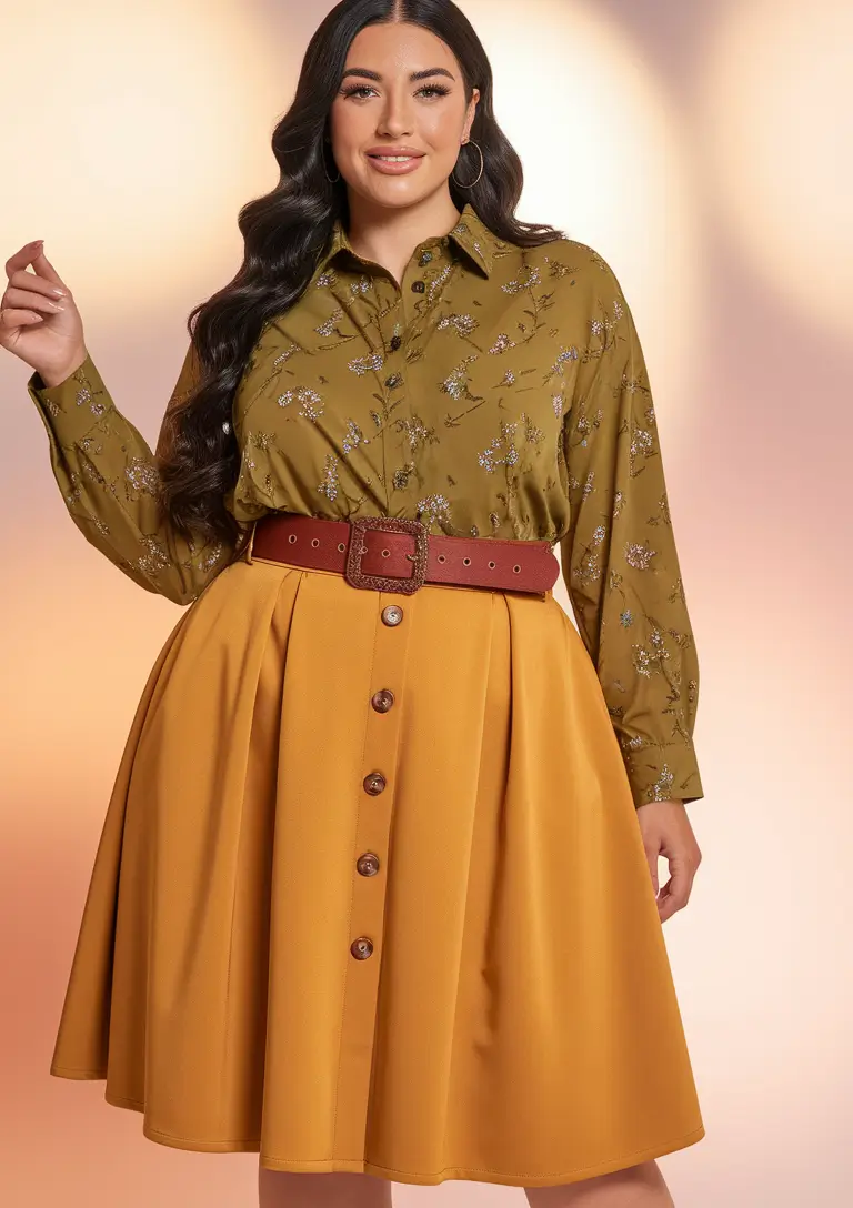 plus size fall fashion Retro Color Harmony for Fall Days