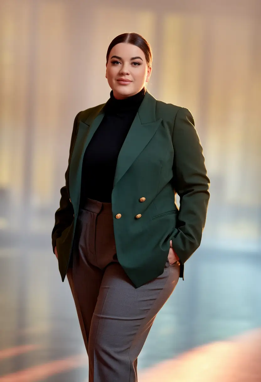 plus size fall fashion Structured Elegance for the Business-Driven Babe
