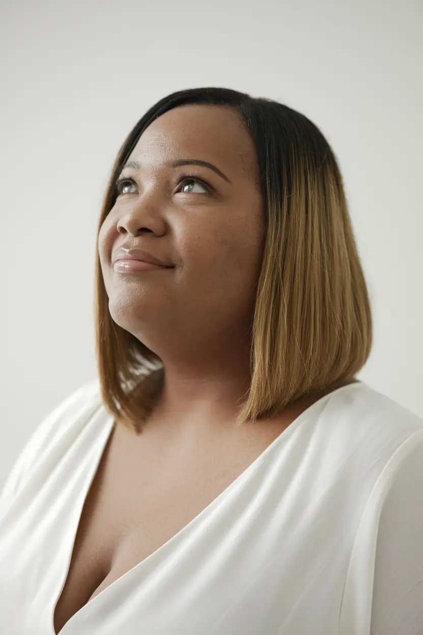 haircuts plus size women+Center-Parted Lob with Smooth Transition