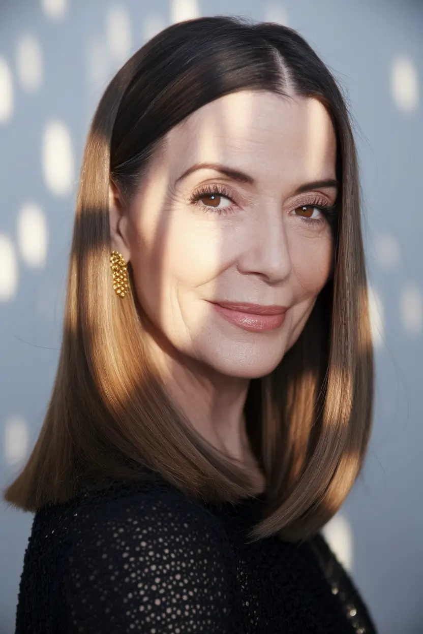 haircuts women over 50 fine hair Sleek & Sculpted with Subtle Precision