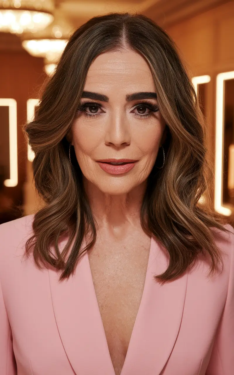 haircuts women over 50 long Timeless Soft Waves for a Glamorous Season